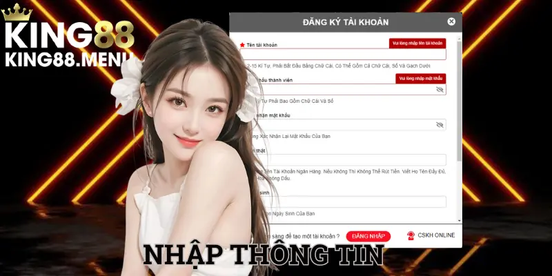 Quy trình 3 bước tạo tài khoản tại King88